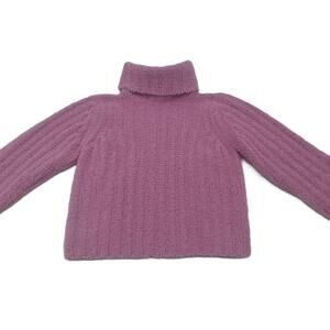 VJ chunky ribbed knit chenille turtleneck sweater